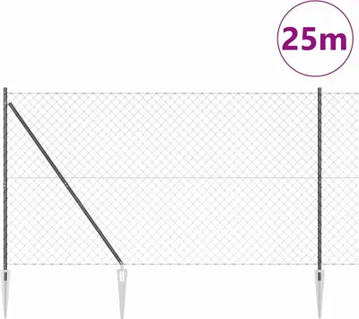 Obrázok produktu pre VidaXL Plot s ostňami, sivý, 25 x 1,6 m