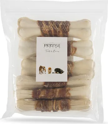 Produktbild von Petstyle Living Gepresste Kauknochen mit Ente - Hundesnack - 6 Stück - 16cm