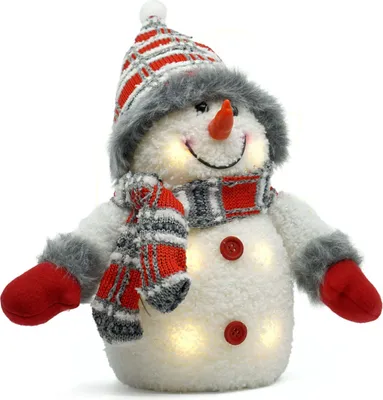 Produktbild von Schneemann LED Figur 28 cm Weihnachtsdeko batteriebetrieben Kunststoff
