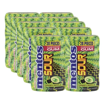 Produktbild von Mentos - Sour Gum Green Apple Zuckerfrei - 10x 28er