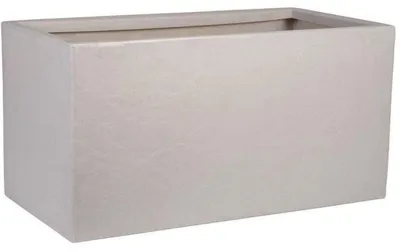 Image de STRATA RIVEN : Jardinière rectangulaire, aspect pierre, couleur beige clair, dimensions : 46,5 x 38,5 x 17,5 cm