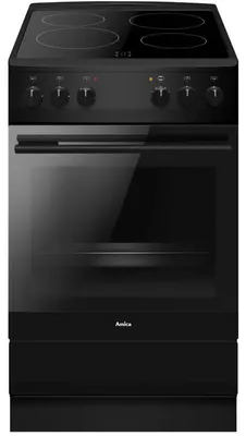 Produktbild von Amica SHC 11509 SM, Freistehender Herd, Schwarz, Drehregler, Schwarz, Keramik, 4 Zone(n)