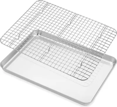 Produktbild von Onader Backblech Abkühlgitter Edelstahl Set Groß 40,5x30,5x2,5cm