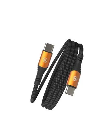 Produktbild von HAMMER USB-C-zu-C-Ladekabel, 30 W, Schnellladung, Textilummantelung, für Smartphones, robust