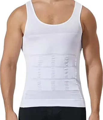 Produktbild von Kompressionsunterwäsche | Herren Tanktop | figurformendes Unterhemd für Männer | Sport Fitness | T-shirt Bodyshaper Bauchweg - XL