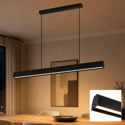 Image de ZMH Suspension LED 106,7 cm lampe salle à manger 34W réglable en hauteur îlot de cuisine variable avec télécommande luminaire suspendu pour salon