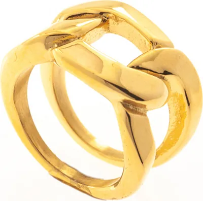 Produktbild von Gr. 60 Damen Ring Edelstahl gelbgoldfarben beschichtet breit