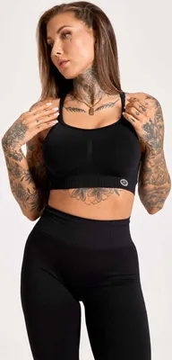 Produktbild von Gym Glamour Push Up-2.0 Sport-BH – Seamless - Nahtlos - Farbe: Schwarz, Größe: M