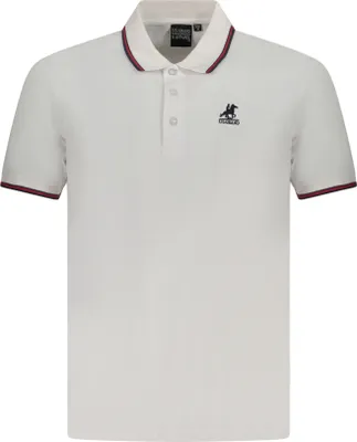 Produktbild von Weißes Kurzarm-Poloshirt für Herren mit Stickdetails und Logoelementen