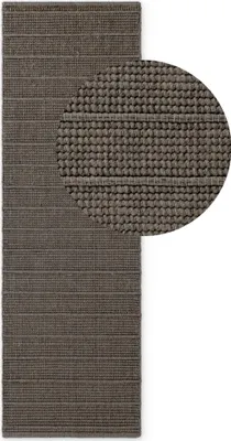 Produktbild von Ted Baker Wollteppich Parker, Handgewebt, Natürliche Wolle, Robust, Braun Grau