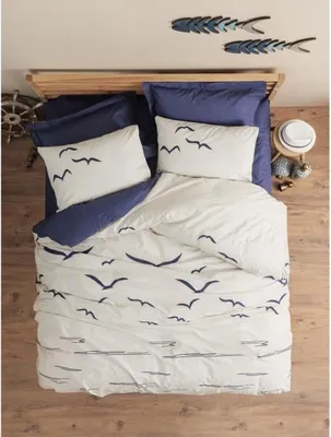 Image de L'Essentiel Linge de Maison, Larum - Dark Blue, Ensemble housse de couette Ranforce king-size (FR), bleu foncé, 100 % COTON RANFORCE, 240 x 220 cm