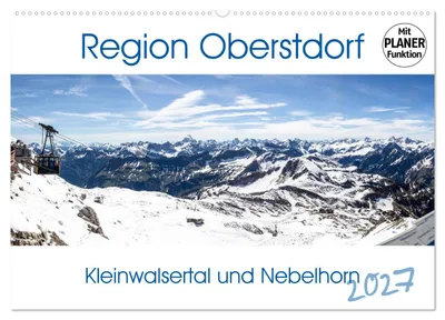 Immagine prodotto di Regione di Oberstdorf - Kleinwalsertal e Nebelhorn (calendario da parete 2027, formato DIN A2 orizzontale), calendario mensile CALVENDO