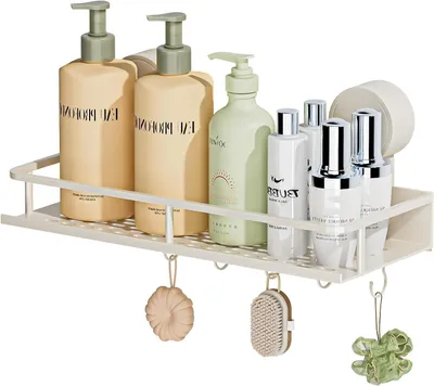 Obrázok produktu pre Sprchovací kút s odsávacím pohárom - vrátnik na kúpeľňu - Organizovanie sprchy - bez vrtu - 30x12 cm - biela