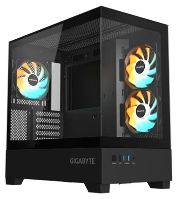 Produktbild von GIGABYTE C201 PANORAMIC PC-Gehäuse – Mid-Tower, m-ATX, Unterstützung für 360-mm-Radiator, 3 vorinstallierte Lüfter, USB 3.0, unterstützt RGB Fusion