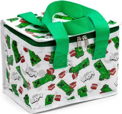 Produktbild von Minecraft Creeper Kühltasche Lunchtasche Isotasche 14x14x21 cm – Weiß