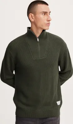 Produktbild von !Solid SDChristo Herren Strickpullover Troyer Feinstrick Pullover mit Stehkragen und Reißverschluss Struktur Strick