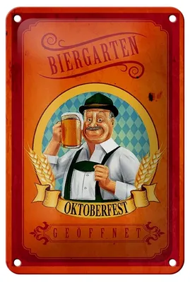 Produktbild von Blechschild Spruch 12x18cm Biergarten geöffnet