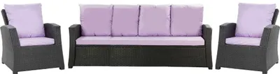 Produktbild von Gartenkissen Set für Polyrattan Purple – Sitzkissen 170x60 cm + 4x Rückenkissen 56x50 cm – Auflagen für 4-5 Sitzer Gartensofa & Gartenstuhl/Sessel