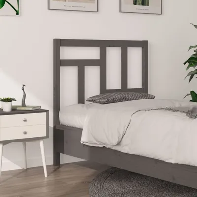 Produktbild von vidaXL Kopfteil Grau 95,5x4x100 cm Massivholz Kiefer - Kopfteil - Kopfteile - Bettkopfteil - Holzkopfteil