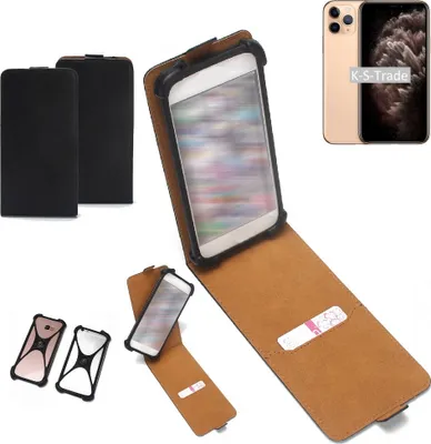 Produktbild von K-S-Trade Handyhülle Schutzhülle kompatibel mit Apple iPhone 11 Pro Hülle Case Cover Flip Style Bumper schwarz 1x