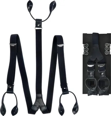 Produktbild von Lloyd Hosenträger blau Y Form Holländer 120cm 25mm Leder mit Knöpfen