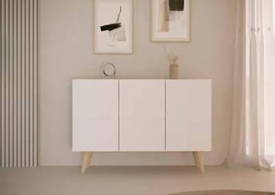 Zdjęcie produktu dla Elegancka Komoda Biała, Skandynawski Styl - Nowoczesny Design