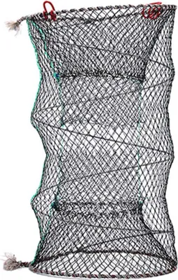 Obrázek produktu pro Pozinkovaná past na ryby, pružinový koš 25x45 cm na kraby a raky, skládací rybářská síť s pružinovým mechanismem