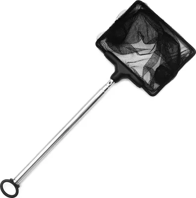 Produktbild von Aquariumnetz Nylon, 8x10 cm Netzfläche, Teleskopgriff 19,5-42,5 cm, für Aquarien und Teiche