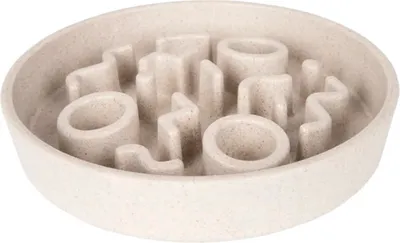 Obrázok produktu pre Miska na kŕmenie psov a mačiek District 70 Bamboo Cat Slow Feeder Ø 13,5 cm Merengue Bambusová miska proti otravám