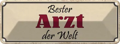 Produktbild von vianmo Blechschild 10x27 cm bester Arzt der Welt Arbeit Beruf