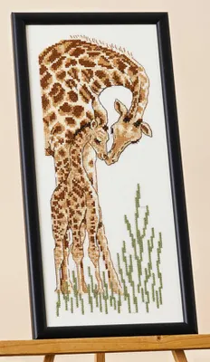 Obrázok produktu pre Vyšívací set Permin „Žirafa s mláďaťom“, vzor na počítanie, 15 x 35 cm
