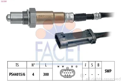 Produktbild von FACET Lambdasonde für RENAULT CLIO II (BB0/1/2, CB0/1/2) Beheizt Planarsonde 300mm 10.7281