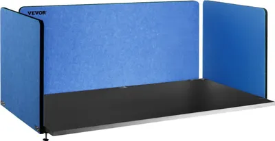 Immagine prodotto di Divisorio per scrivania Pannello divisorio per scrivania da 60 pollici, 3 pannelli Pannello acustico divisorio, pannello acustico fonoassorbente, riduce il rumore e le distrazioni visive, divisorio leggero con morsetto blu navy