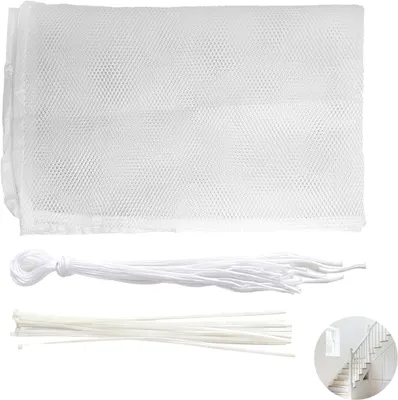 Productafbeelding van Veiligheidsnet Kinderen - Beschermnet Baby - Huis Beveiligen - Ademend Transparant - 2 m x 78 cm - Wit