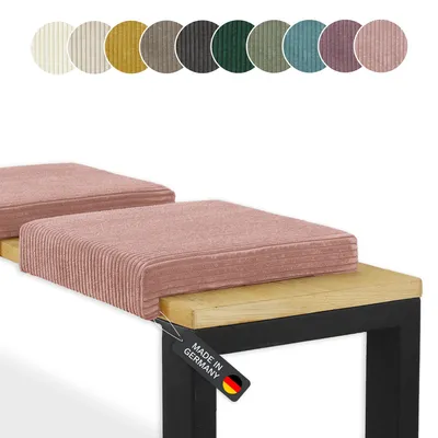 Klemmkissen 1 Leiste Sitzkissen Cord Stoff Kord Bankauflage Bankkissen Kissen rosa Farbe rose puder