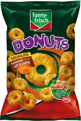 Produktbild von funny frisch Donuts Erdnuss Karamell Style süß und salzig 110g
