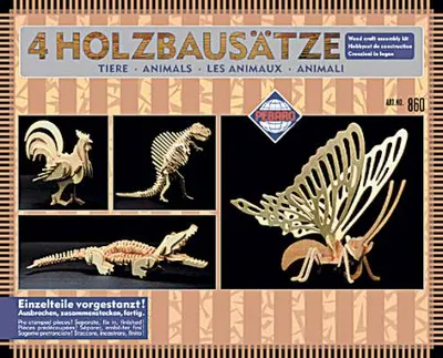 Produktbild von Pebaro Holzbausatz Tiere Set 860, Holzkonstruktion, Sperrholz