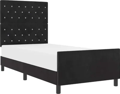 Obrázek produktu pro Skříňová postel s čelem černá 90 x 200 cm sametová