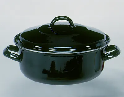 Produktbild von Krueger Nostalgia Kochtopf inkl. Deckel, emailliert, 18 cm Durchmesser, Induktionsherd-geeignet