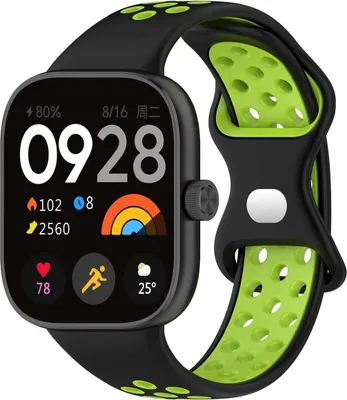 Produktbild von Bizon Strap Watch Octo Strap für Xiaomi Smart Band 9 Pro/8 Pro / Redmi Watch 5/4, Schwarz-Grün