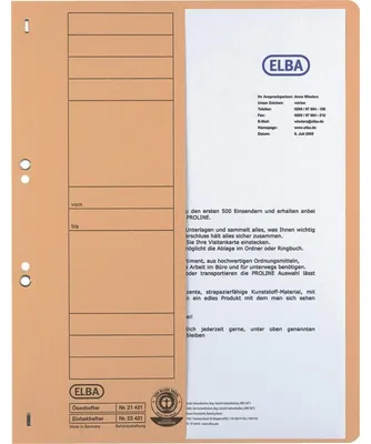 Obrázok produktu pre ELBA ™senhefter aus Karton, chamois, Amtsheftung