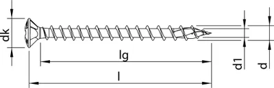 Produktbild von Heco -TOPIX-plus 5,0x60 Var.Vollgew. PZD-2 LSK. blank, gleitbeschichtet, 61776