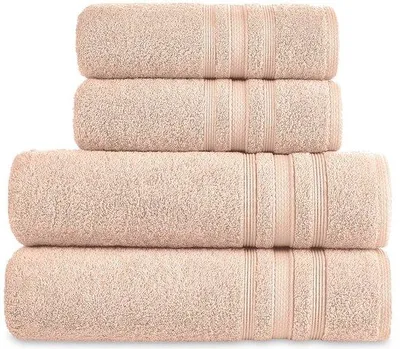 Immagine prodotto di Set di asciugamani in cotone Unyqoos® Deluxe, composto da 4 pezzi: 2 asciugamani da bagno da 70x140 cm, 2 asciugamani da 50x100 cm, 100% cotone, morbidi e assorbenti