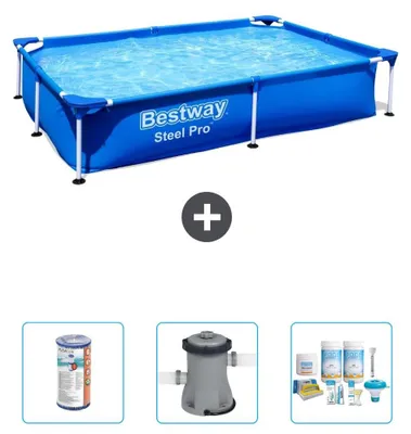 Zdjęcie produktu dla Bestway Steel Pro, prostokątny basen - 221x150x43 cm - 4-częściowy, model S22706