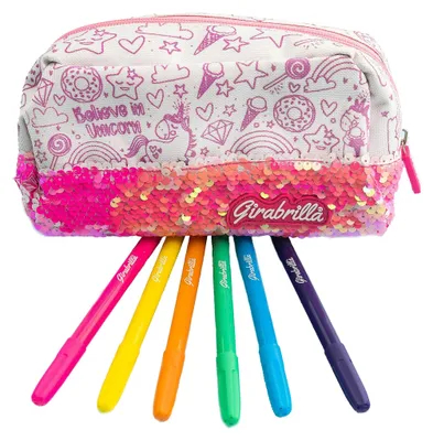 Obrázek produktu pro Peročník Girabrilla Unicorn s doplňky, zdobený třpytkami
