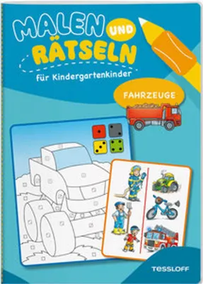 Produktbild von Malen und Rätseln für Kindergartenkinder. Fahrzeuge