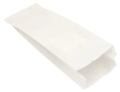 Productafbeelding van 1000 papieren vouwzakken, cellulose, met draad, 2 kg, 35x13x7 cm, wit