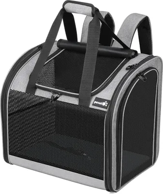 Image de Pecute Sac à dos pour animaux Design ventilé Chats Chiens Gris