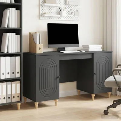 Image de Bureau exclusif - Noir, dimensions 142,5 x 50 x 75 cm, fabriqué en panneaux de particules