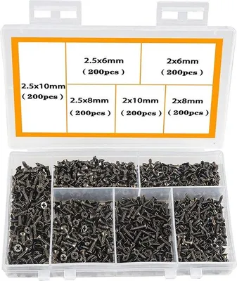 Zdjęcie produktu dla Zestaw śrub z brązu, opakowanie 1200 sztuk, mały format, zestaw do majsterkowania